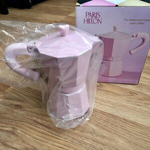 Paris Hilton Pink Moka Pot Espresso Coffee Maker 6 Cup Capacity